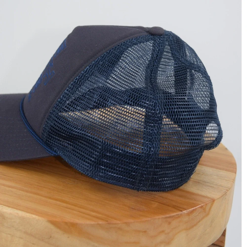 The North Face Hat Mens Trucker Berkeley CA Logo‎ Blue Adjustable Cap